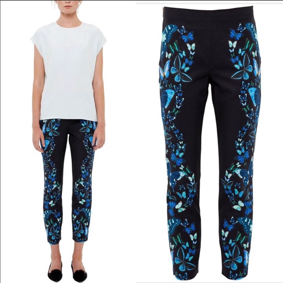 NWT Ted Baker Trousers Pants Butterflies Print 0